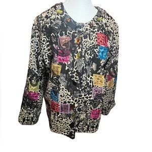 Drapers Studio • Jacket l • Floral Geometric Design • Size M• Embroidery Beaded